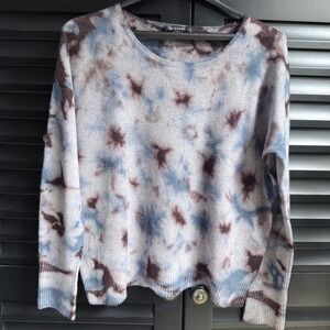 Acrobat Wool Cashmere Blend Tie Dye Sweater Medium Grey Blue